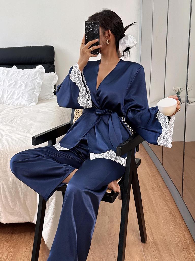 European & American Women's Silky Pajamas: Sexy & Fun Robe for Homewear