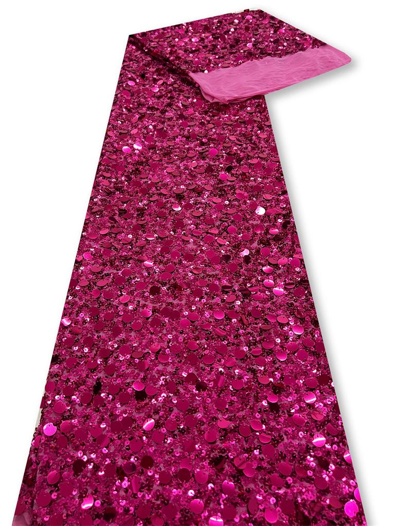 1 Yard 5+9mm Sequin Embroidery Lace Fabric for DiY Sewing Woman Wedding Dresses Clothes Fabrics Party Special Events Fabric