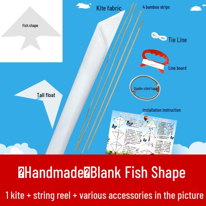 DIY Blank Kite Kit for Hand-Made, Teaching, and Parent-Child Activities with White Kite Bag