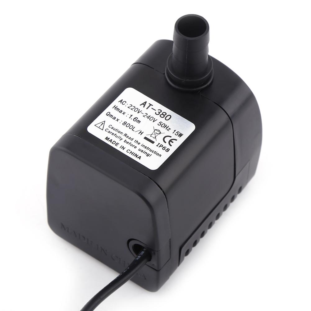 1 Pièce Plastique 15W 800L H Fontaine Air Aquarium Aquarium Pompe Submersible pour Eau Noir