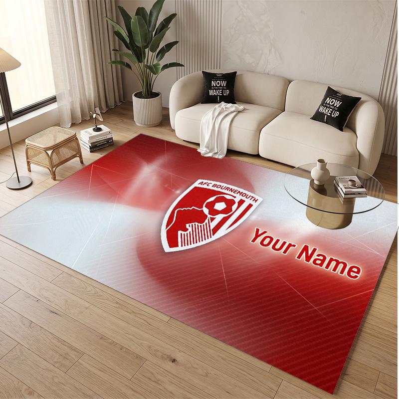 Personalized Crystal Velvet Carpet Bournemouth Football Pattern Non Slip Floor Rug