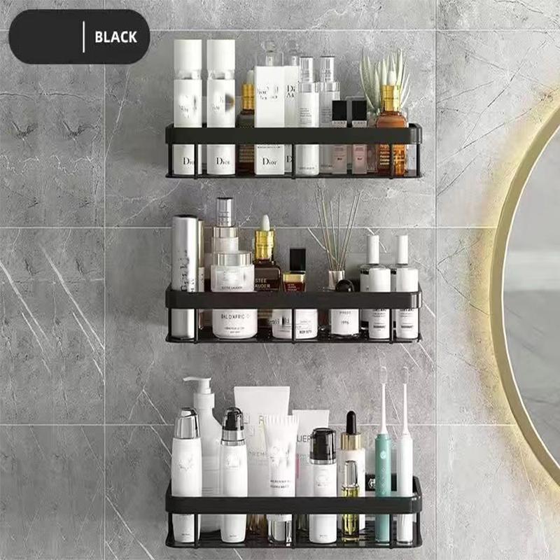 

1-3 шт. Стеллаж для хранения в ванной комнате, не требующий сверления, из космического алюминия, угловой, на присосках, прямоугольный стеллаж для хранения для углов ванной комнаты B-3pcs