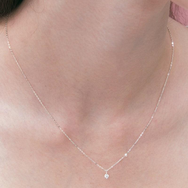 

ENGBROX hush cubic pearl necklace silver