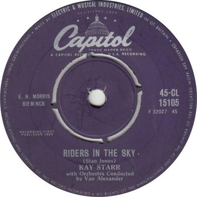 7inch Record KAY STARR - Riders In The Sky 45CL15105 Capitol Records 1959 UK Jazz Used