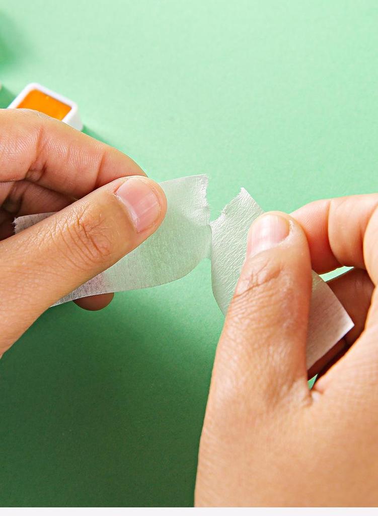 White High-Adhesion Washi Art Tape: Hand-Tearable, Water-Based Masking Tape for Student Drawings