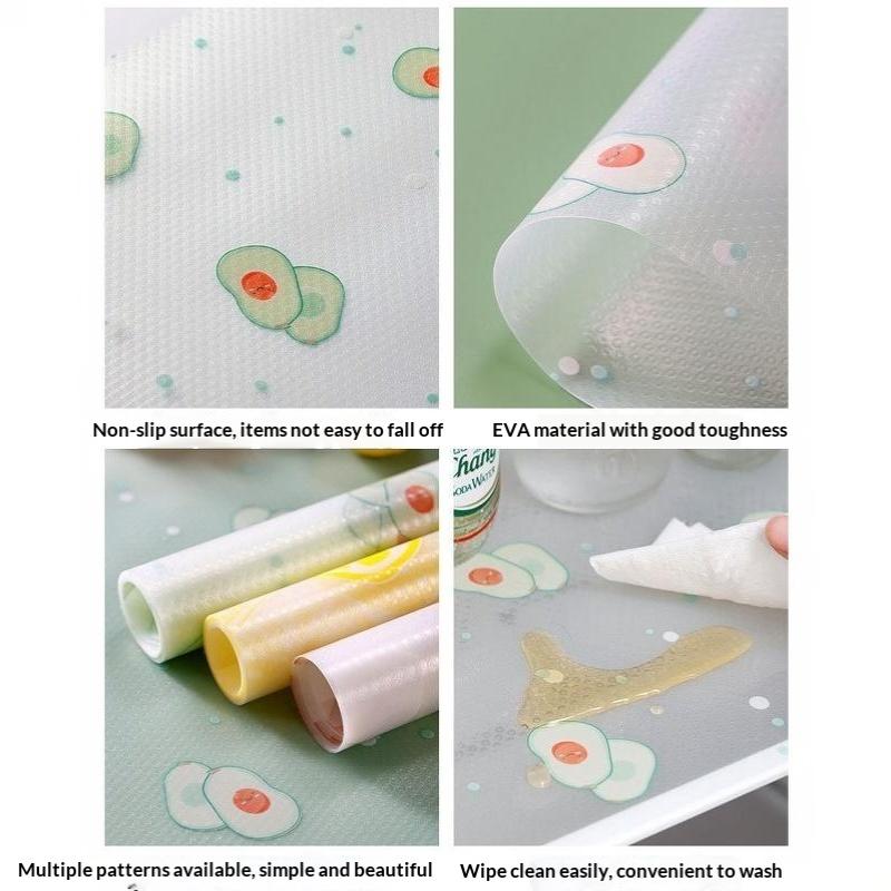 Non Adhesive Anti Slip EVA Kitchen Cabinet Liners 1 Roll Waterproof Dustproof Mat for Kitchen Drawer Shelf Use