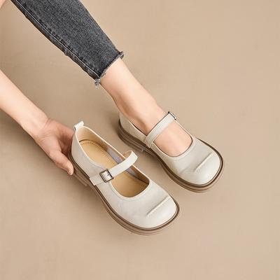 Scarpe Casual Piatte da Donna con Fibbia in Pelle Scarpe Mary Jane da Donna Scarpe Singole da Donna