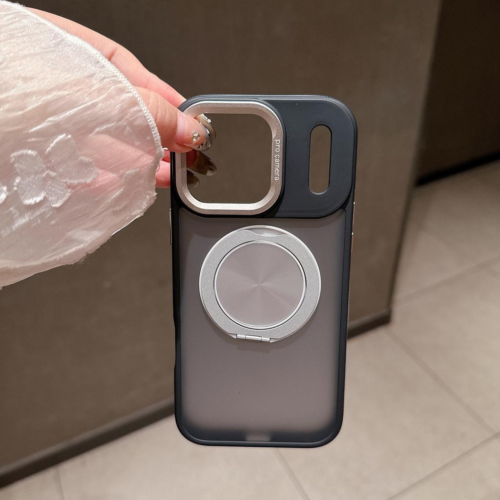 For iPhone 17 Pro Max Case Compatible with MagSafe Rotating Kickstand Skin Touch PC TPU Phone Cover