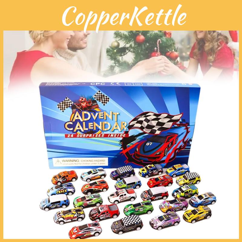 Advent Calendar Countdown Toy Cars Set For Kids Featuring 24 Unique Collectible Designs