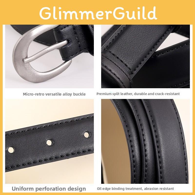 Womens Classic Leather Waist Belt With Pin Closure For Daily Wear And Jeans