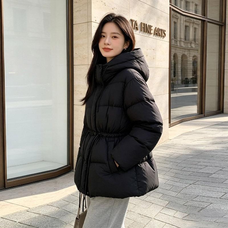 Puff down jacket women's winter short new loose duck down hooded warm jacket women's clothing
