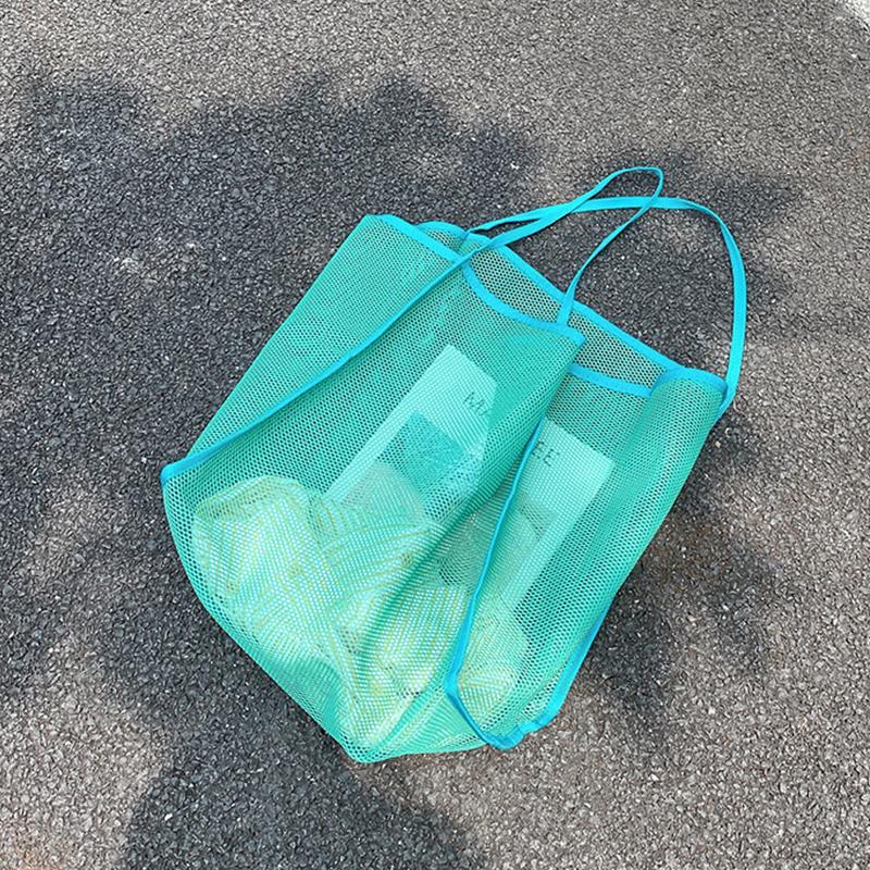 Summer New Mesh Totes Bag Hollow Out Large Capacity Shoulder Bags for Women Travel Beach Bag Student Bookbag Shopping Back