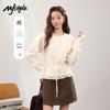 MJ STYLE Faux Two-Piece Lace Knit Cardigan Sweater