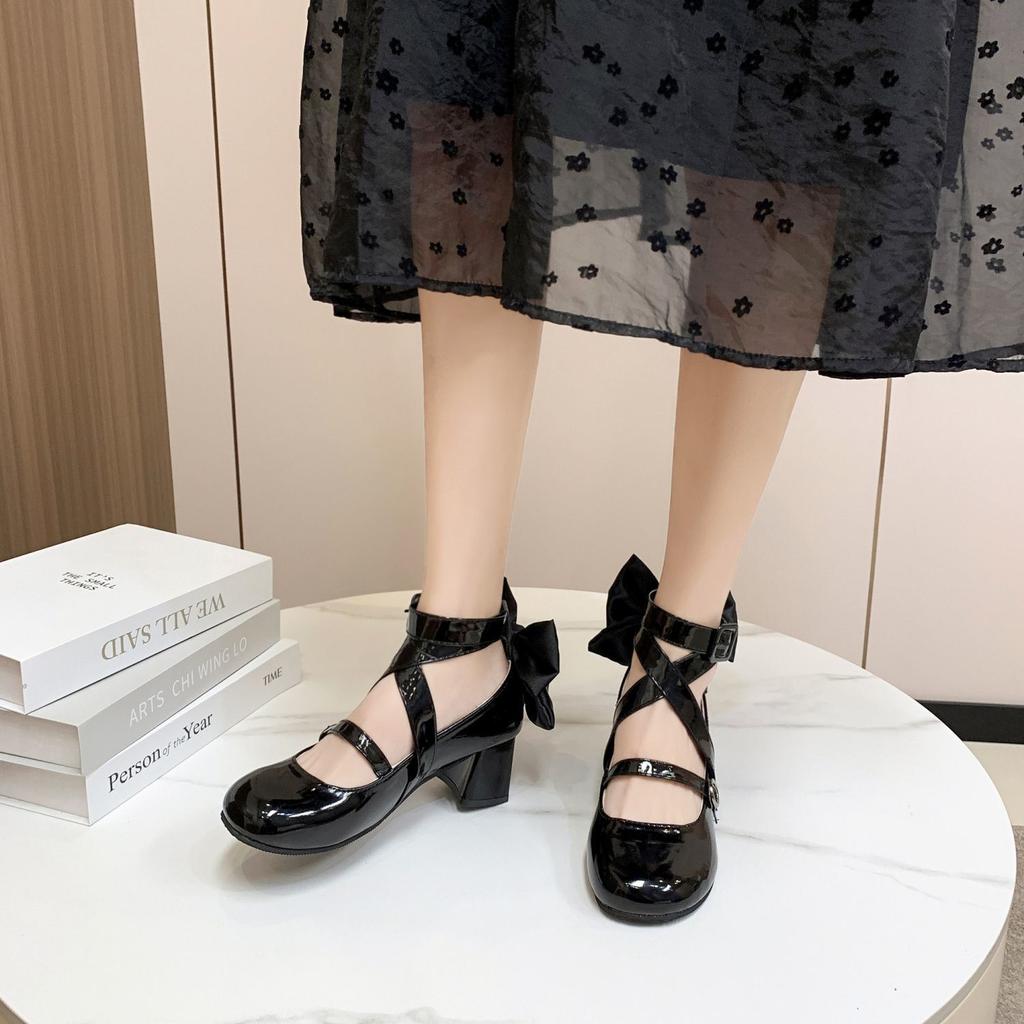 Lolita Spot Unai Miss Cute Generating Girly Original Lolita Everyday Elegant Round Head Medium Heels