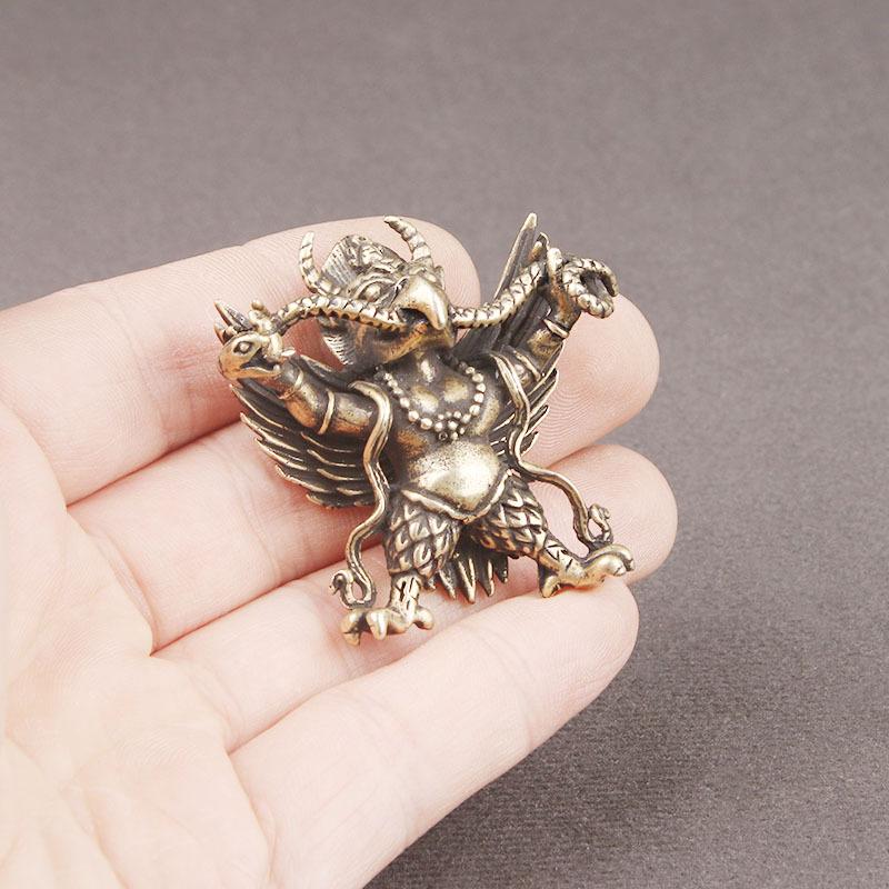 Chinesische Mythologie Größter Vogel Dapeng Metallfigur Schreibtischdekoration Göttliche Tier Wächter Vintage Heimdekoration