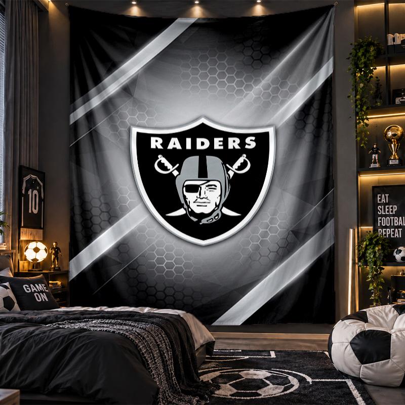 Arazzo da Appendere a Parete Stampa Las Vegas Raiders Tessuto per Soggiorno Camera da Letto Decorazione per la Casa