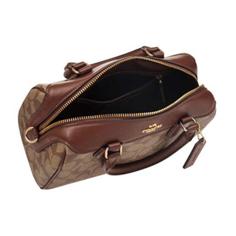 Coach Bennett 23 Borsa Boston in Pelle con Chiusura a Zip da Donna Marrone 32203-IME74
