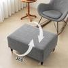 Thickened Velvet Ottoman Stool Covers Washable Square Living Room Sofa Footrest Protector Elastic All-inclusive Furniture Covers