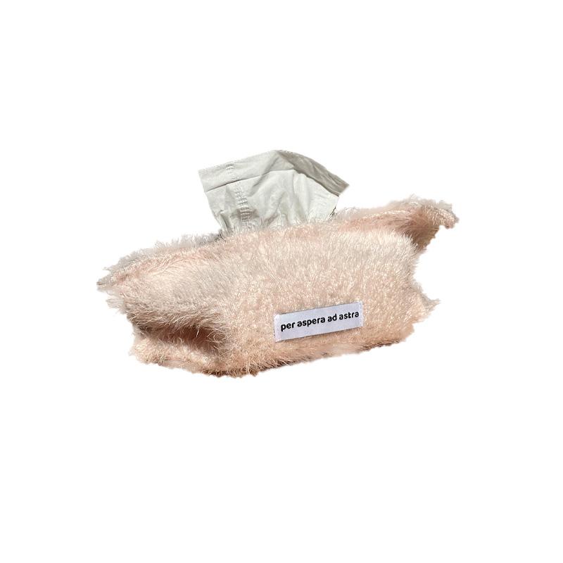 1Pc Toilet Paper Storage Nordic Style Thread Plush High Quality Tissue Bag Holder Solid Color Napkin Boxes