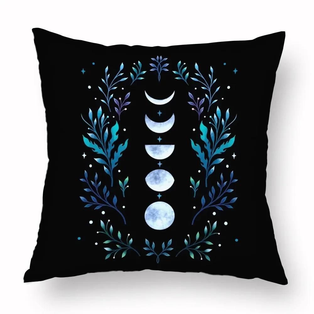 Home Decor Moon Phases & Magical Creatures Pillow Covers Pattern Cushion Cover Suitable For Sofa Bedroom Car Pillow Cover