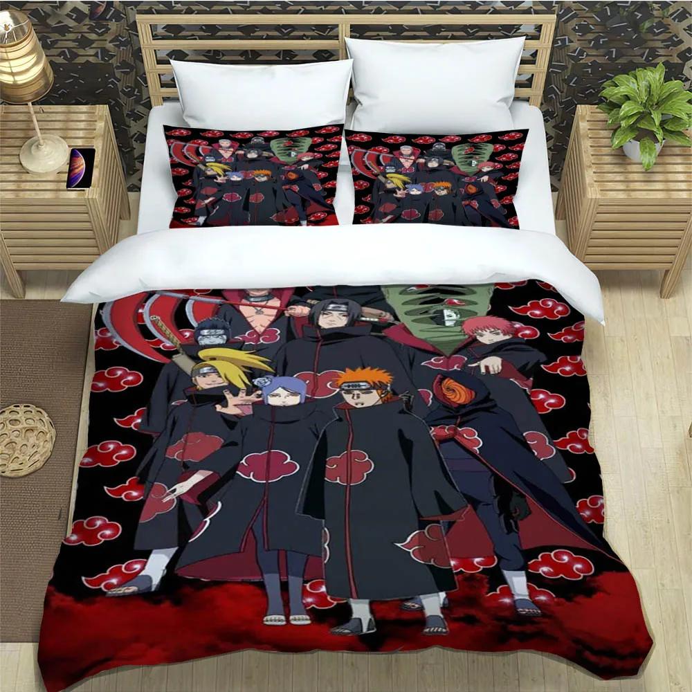 Cartoon N-Naruto Bedding Sets Exquisite Bed Supplies Set Duvet Cover Bed Comforter Set Bedding Set Luxury Birthday Gift