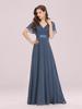 Ever-Pretty Women's Double V-Neck Ruffles Chiffon Empire Waist Evening Dresses