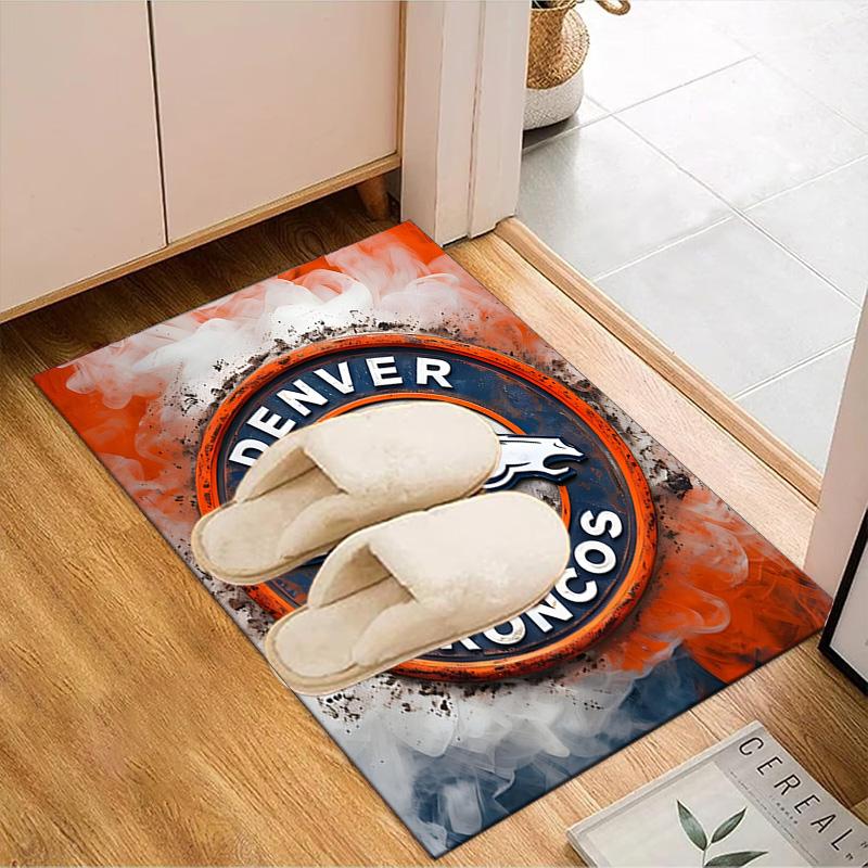Denver Broncos Logo Rug Game Carpet, Floor Mat for Bedroom Living Room Entryway Rug, Home Decor Idea Gift for Christmas Birthday