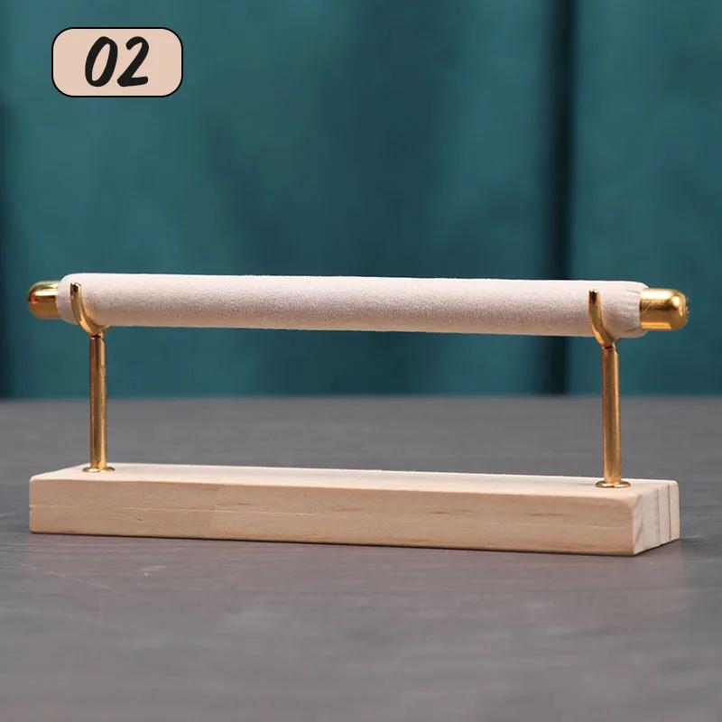 

Velvet Rings Organizer Holder High Quality Jewelry Display Stand Wooden Removable Metal Rack Base Display Supplies Storage Rack