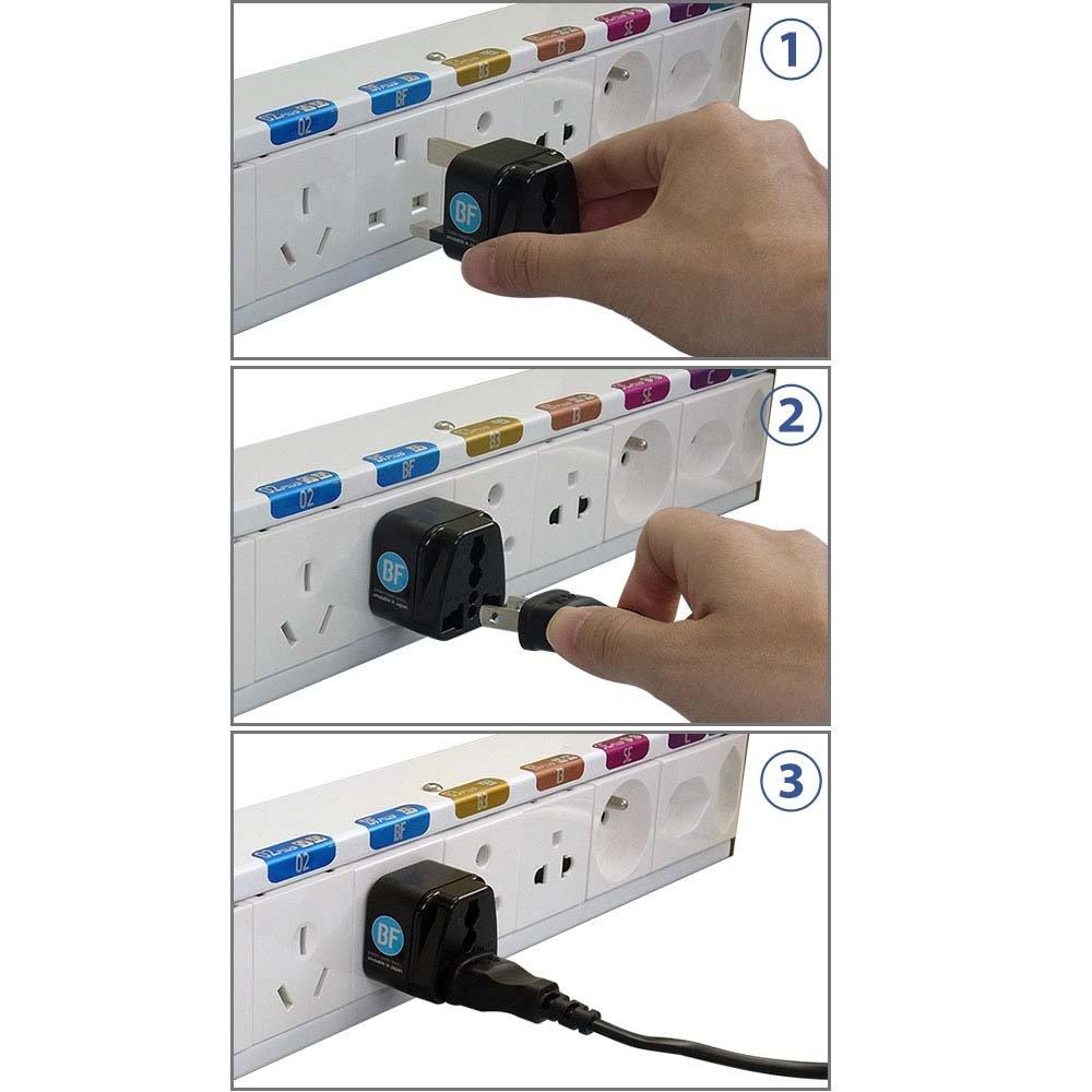 Conversion Plug for Overseas Economical Electric Plug 2 Piece Set Type BF Travel, (BF + Type) RW-PS02