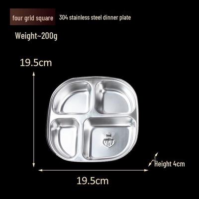 Dedelai 304 Stainless Steel Kids Divided Meal Plates