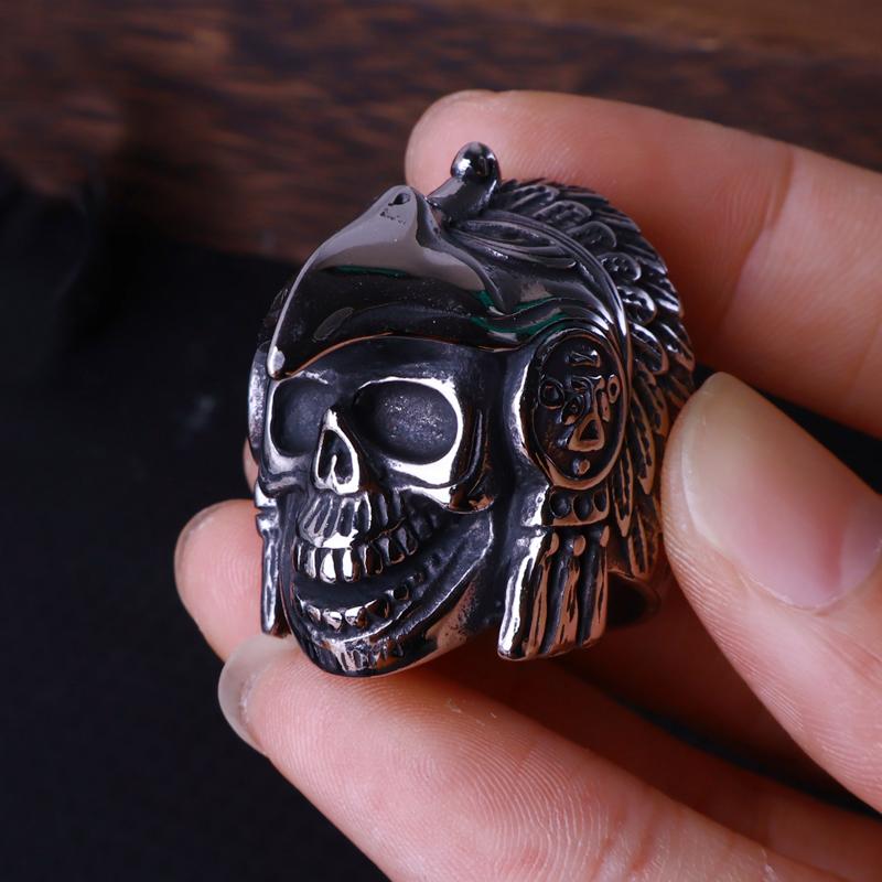 Anelli a Teschio Gotici Multistile per Uomo Acciaio Inossidabile Biker Motociclista Gioielli Anello Festa di Halloween Dropshipping