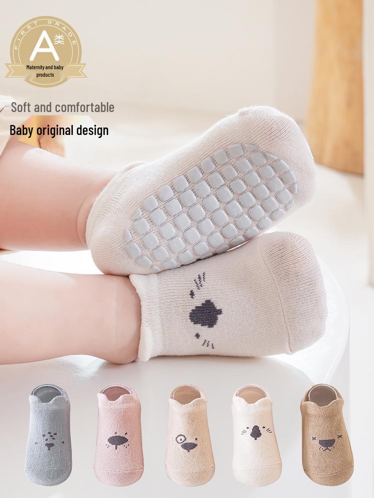 25 New Spring Children's Combed Cotton Non-Slip Cartoon Ankle Socks