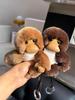 [Cute Little Monkey] Real Rex Rabbit Hair Car Keychain Pendant Ins Internet Celebrity Plush Doll Bag Pendant
