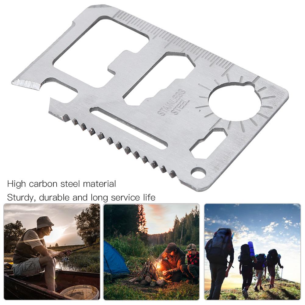10PCS High Carbon Steel Silver Multifunction Survival Knife Card Camping Tool with Portable