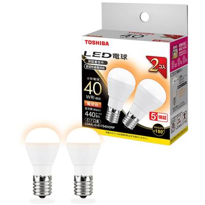 LED Light Bulb E17 A Shape 40W Equivalent Wide Beam Light Color 2P Suitable for Enclosed Fixtures