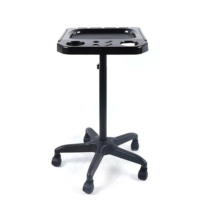 Aluminium Salon Instrument Tray, Height Adjustable Trolley Cart Tray Station on Wheels for Salon Tattoo Spa Beauty Service Holder Tool Storage