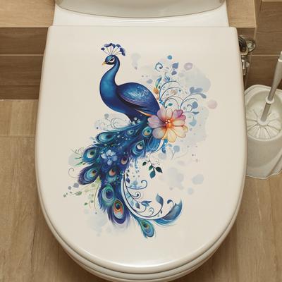 Gemalte edle Pfau Badezimmer Toilette Verschönerung Dekoration Aufkleber