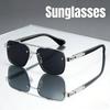 Metal Double Bridge Square Large Frame Sunglasses Unisex Aviator Outdoor UV Protective Glasses Classic Fashion Sunglasses