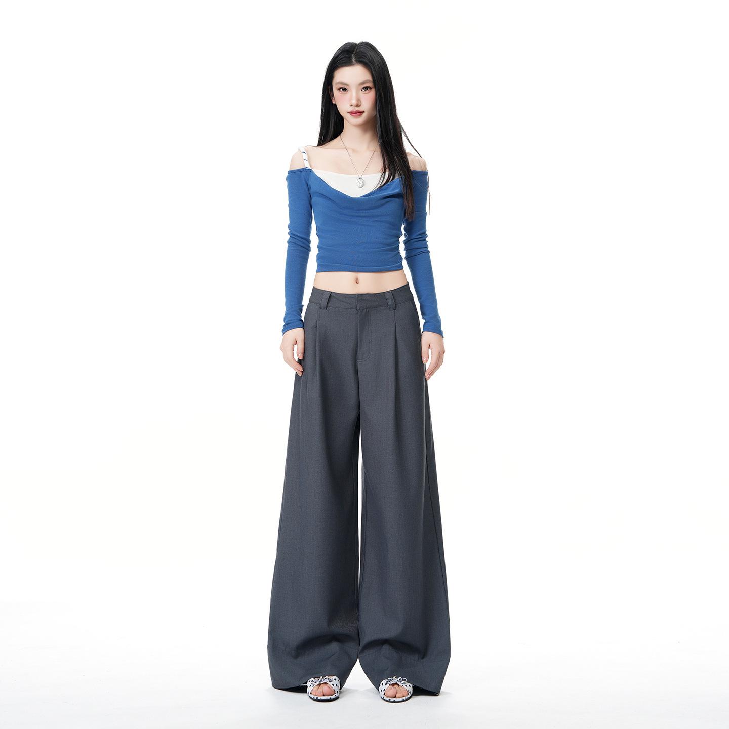 

Women s Casual Western Flare Trousers - Spring Slimming Wide-Leg Suit Pants, Plus Children s Wear L