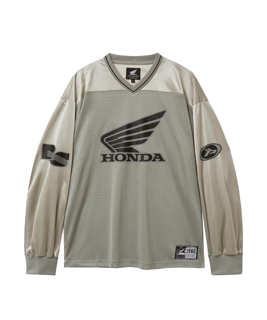 PHYPS MOTORCYCLE Original Wing Logo Mesh Long Sleeve Gray