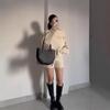 2025 Autumn Lazy Style One-Shoulder Sweater and Loose Shorts for Women