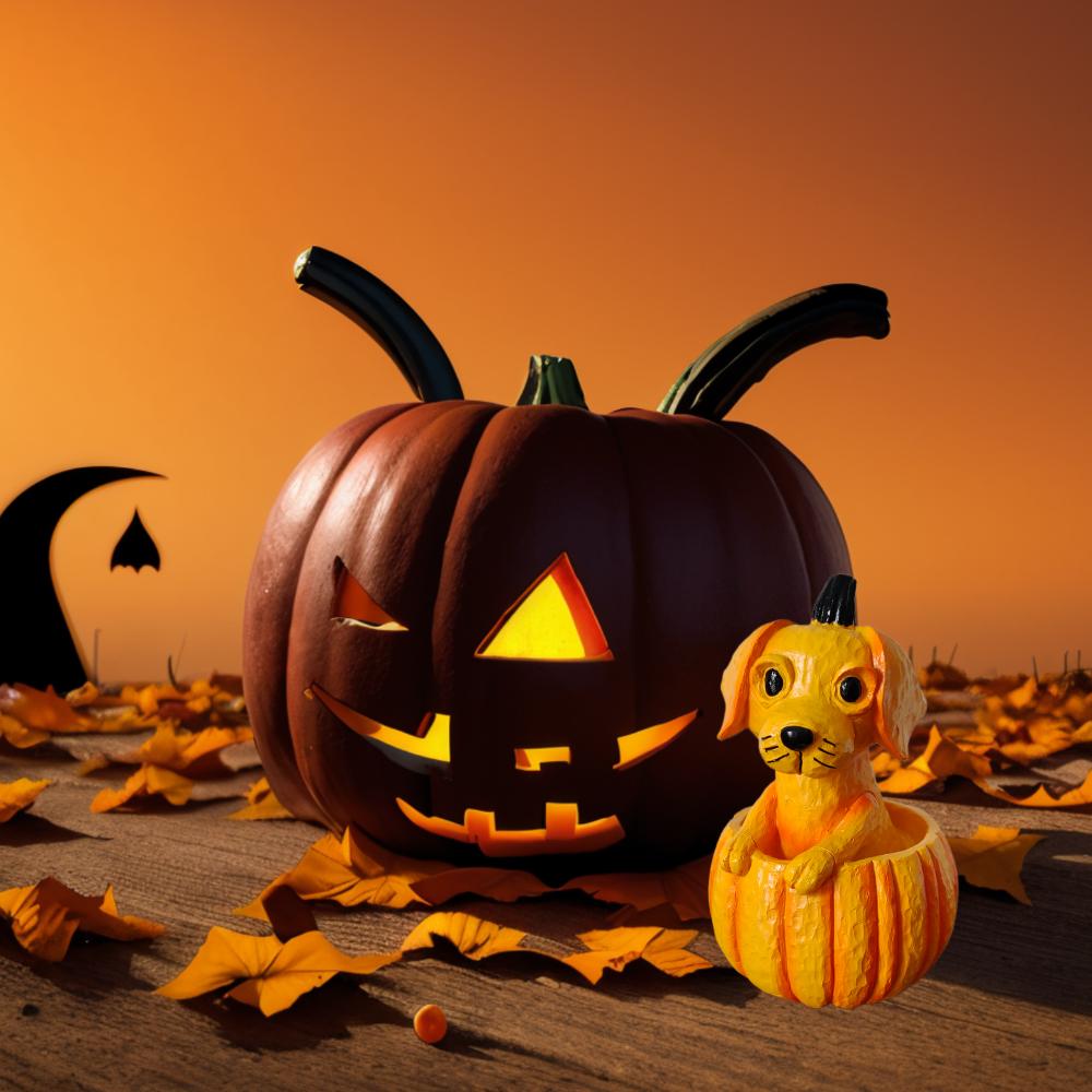 

Милые украшения в виде собачек из тыквы, креативные украшения для дома, подарки на Хэллоуин, рождественские подарки, добавьте праздничную атмосферу