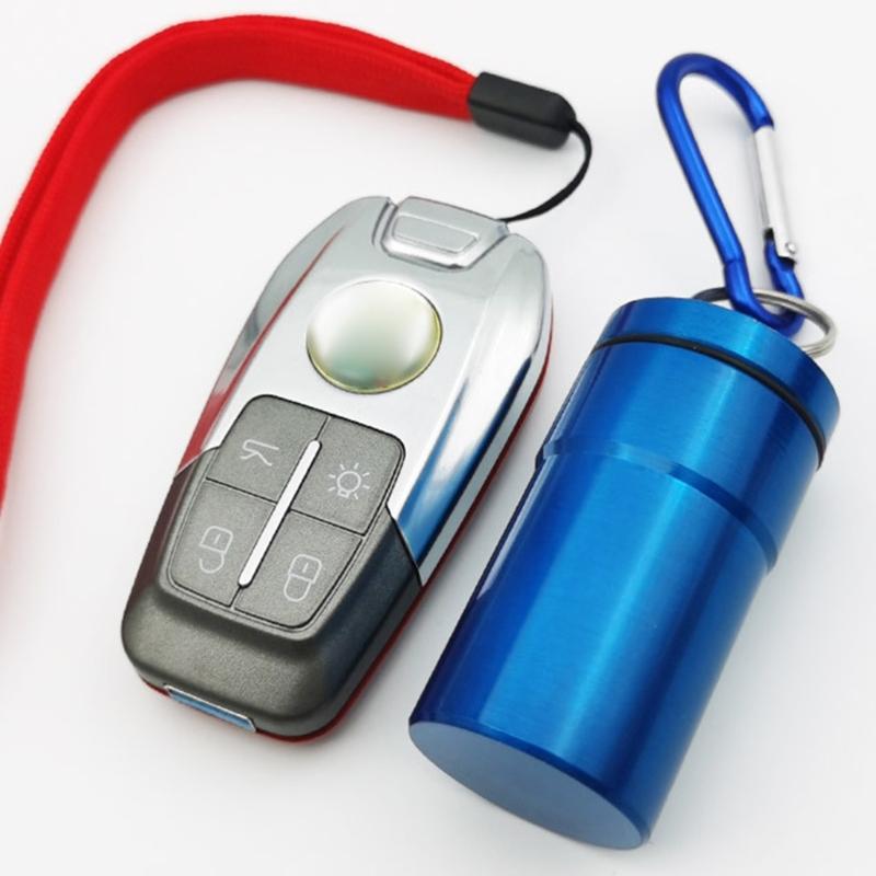 Aluminum Alloy Ashtray with Sealed Cover Hanging Hook OdorProof Holder for Travel Home Use Portable Small Item Container