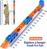 Transport Truck Toy 65-Inch Foldable Toddler Car Carrier for Boy Girl 9 in 1 Race Track and Die-Cast Truck Race Car Gift Vehicle