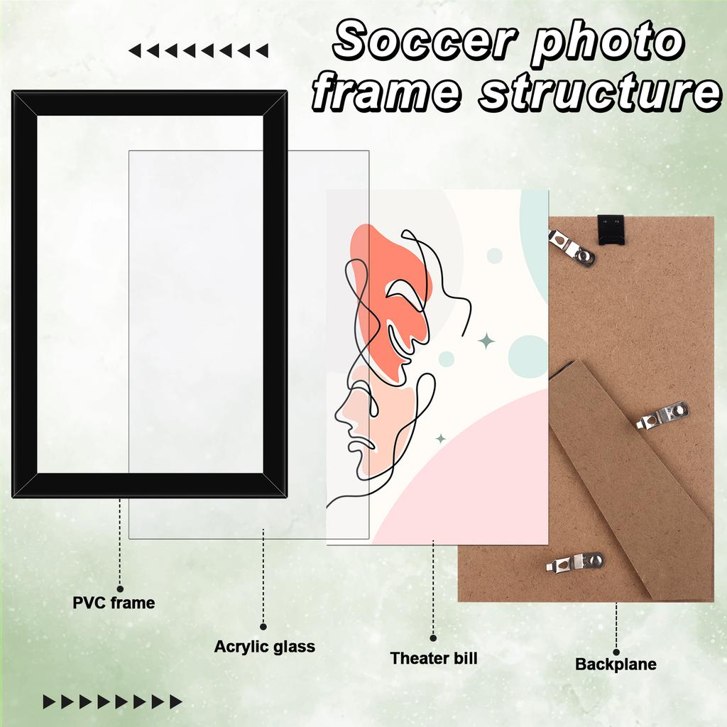 6 Pcs Black Theatre Frame 5.5 X 8.5 Inch Theatre Bill Frame Picture Frame Bulk Wall Mounting Photo Frames Set For Wall Tabletop