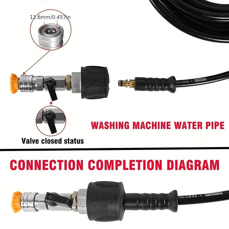 Adjustable Water Flow Adapter - 1/4" Quick Connect, 15°25° Nozzles, Compatible with Karcher Nilfisk Hoses