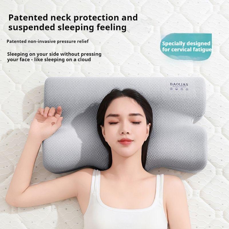 1 oreiller cervical ergonomique pour le soutien de la colonne cervicale, adapté aux personnes dormant sur le côté, au dos et au cou pendant le sommeil.