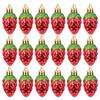 6PCS Red Christmas Hanging Decoration Stawberry Plastic Christmas Tree Ornament Party Supplies Shopwindow Xmas Ornament Ball