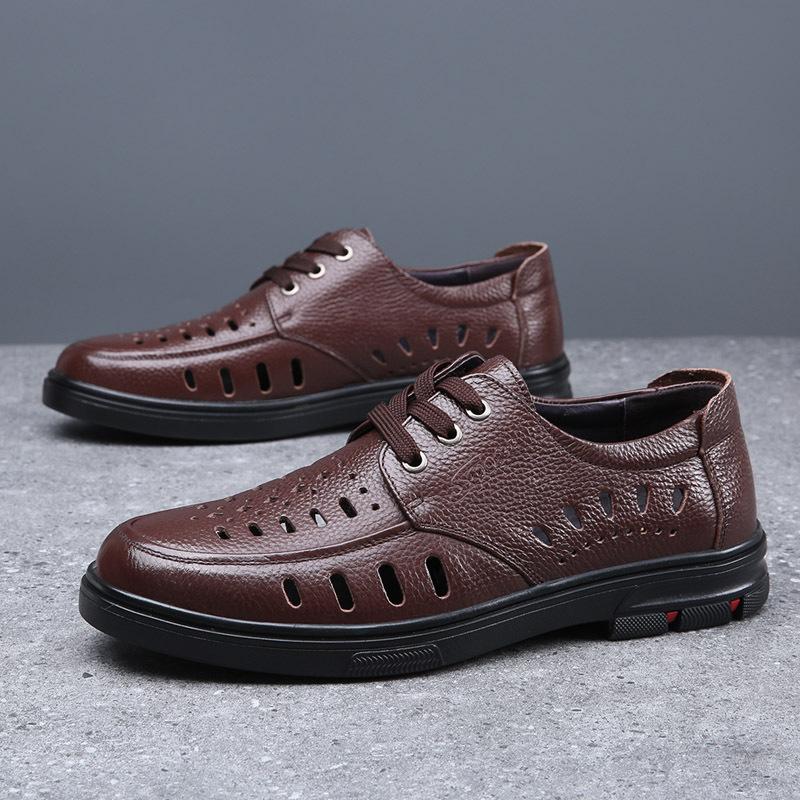 

Men s leather shoes men s 2025 new summer leather cowhide soft sole 36 small size 37 men s business casual men s shoes 47