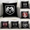 D-Dodges Car Logo Pillow Case Sofa Decorative Home Double-sided Print Plush Square Throw Pillow Covers Cushion Decor Cover